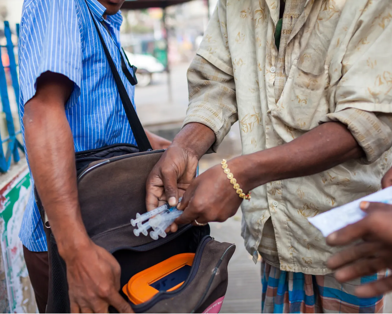 Public health workers during India's polio eradication campaign